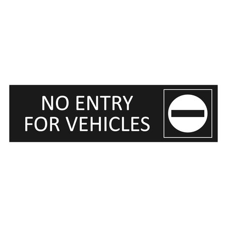 CombiCraft Zwart aluminium deurbordje No entry for vehicles 165 x 45 mm - per 1 stuk