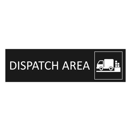 Zwart aluminium deurbordje Dispatch area 165 x 45 mm - per 1 stuk
