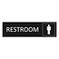 Zwart aluminium deurbordje Restroom mannen 165 x 45 mm - per 1 stuk