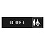 Zwart aluminium deurbordje heren toilet 165 x 45 mm - per 1 stuk