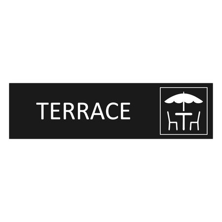 Zwart aluminium deurbordje Terrace 165 x 45 mm - per 1 stuk