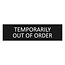 Zwart aluminium deurbordje Temporarily out of order 165 x 45 mm - per 1 stuk