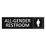 Zwart aluminium deurbordje All-gender restroom 165 x 45 mm - per 1 stuk