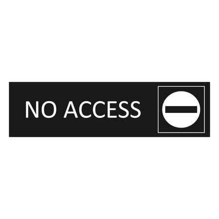 Zwart aluminium deurbordje No access 165 x 45 mm - per 1 stuk
