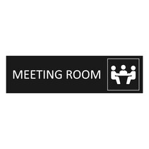 Zwart aluminium deurbordje Meeting room