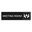 Zwart aluminium deurbordje Meeting room 165 x 45 mm - per 1 stuk