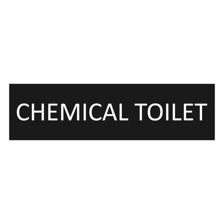 Zwart aluminium deurbordje chemisch toilet 165 x 45 mm - per 1 stuk