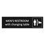 Zwart aluminium deurbordje Men's restroom with changing table 165 x 45 mm - per 1 stuk