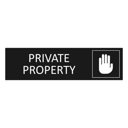 Zwart aluminium deurbordje Private property 165 x 45 mm - per 1 stuk