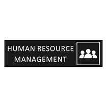 Zwart aluminium deurbordje Human Resource Management