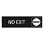 Zwart aluminium deurbordje No exit 165 x 45 mm - per 1 stuk