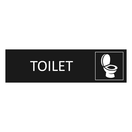 Zwart aluminium toiletbordje 165 x 45 mm - per 1 stuk