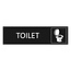 Zwart aluminium toiletbordje 165 x 45 mm - per 1 stuk