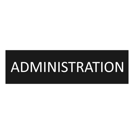 Zwart aluminium deurbordje Administration 165 x 45 mm - per 1 stuk