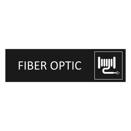 Zwart aluminium deurbordje Fiber Optic 165 x 45 mm - per 1 stuk
