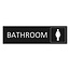 Zwart aluminium deurbordje Bathroom vrouwen 165 x 45 mm - per 1 stuk