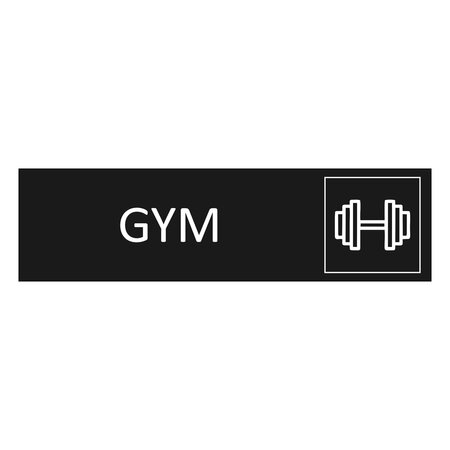 Zwart aluminium deurbordje Gym 165 x 45 mm - per 1 stuk