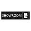 Zwart aluminium deurbordje Showroom 165 x 45 mm - per 1 stuk