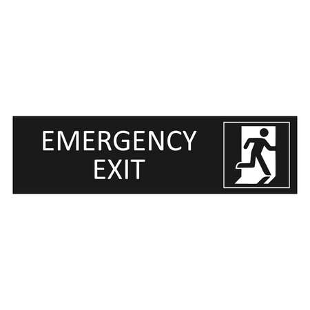 CombiCraft Zwart aluminium deurbordje Emergency exit 165 x 45 mm - per 1 stuk