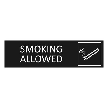 Zwart aluminium deurbordje Smoking allowed 165 x 45 mm - per 1 stuk