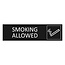 Zwart aluminium deurbordje Smoking allowed 165 x 45 mm - per 1 stuk