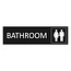 Zwart aluminium deurbordje Bathroom 165 x 45 mm - per 1 stuk
