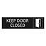 Zwart aluminium deurbordje Keep door closed 165 x 45 mm - per 1 stuk