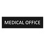 Zwart aluminium deurbordje Medical office 165 x 45 mm - per 1 stuk