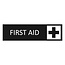 Zwart aluminium deurbordje First aid 165 x 45 mm - per 1 stuk
