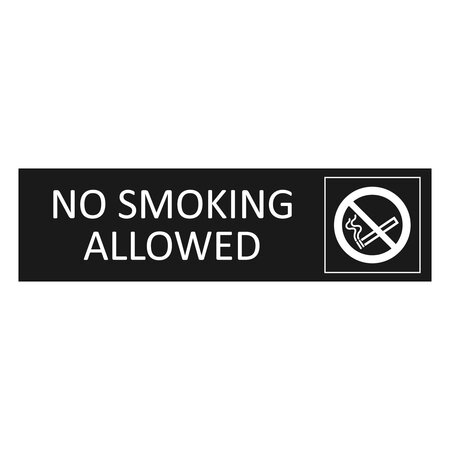 Zwart aluminium deurbordje No smoking allowed 165 x 45 mm - per 1 stuk