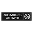 Zwart aluminium deurbordje No smoking allowed 165 x 45 mm - per 1 stuk