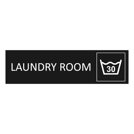 Zwart aluminium deurbordje Laundry room 165 x 45 mm - per 1 stuk