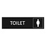 Zwart aluminium deurbordje toilet met vrouw icoon - per 1 stuk