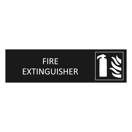 Zwart aluminium deurbordje Fire extinguisher 165 x 45 mm - per 1 stuk