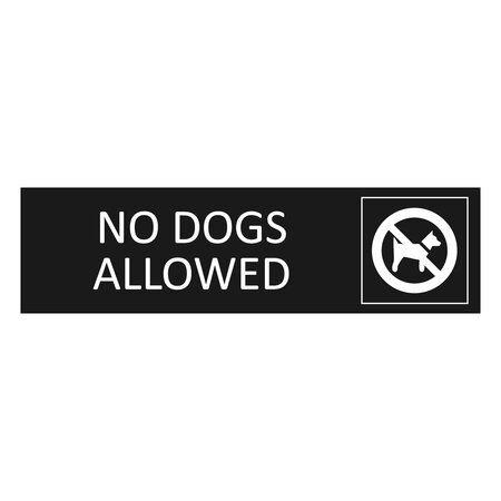 Zwart aluminium deurbordje No dogs allowed 165 x 45 mm - per 1 stuk