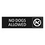 Zwart aluminium deurbordje No dogs allowed 165 x 45 mm - per 1 stuk