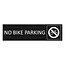Zwart aluminium deurbordje No bike parking 165 x 45 mm - per 1 stuk