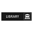Zwart aluminium deurbordje Library 165 x 45 mm - per 1 stuk