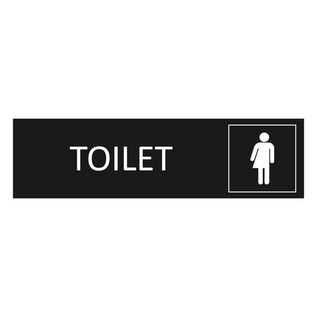 Zwart aluminium deurbordje Genderneutraal toilet 165 x 45 mm - per 1 stuk