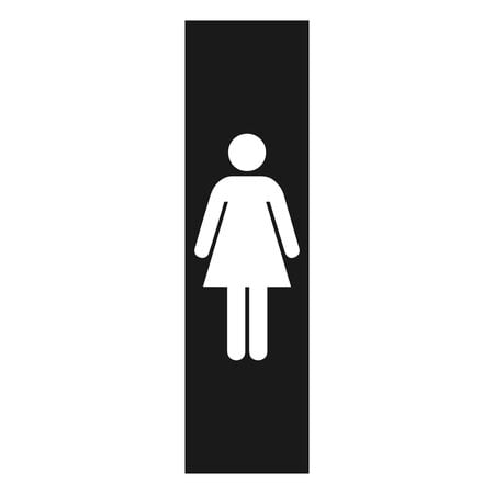 CombiCraft Zwart aluminium deurbordje Dames pictogram 165 x 45 mm - per 1 stuk