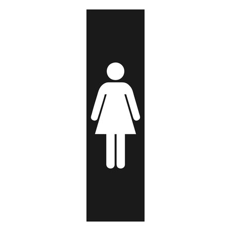 Zwart aluminium deurbordje Dames pictogram 165 x 45 mm - per 1 stuk