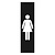 Zwart aluminium deurbordje Dames pictogram