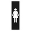 Zwart aluminium deurbordje Dames pictogram 165 x 45 mm - per 1 stuk