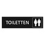 Zwart aluminium deurbordje Toiletten 165 x 45 mm - per 1 stuk