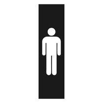 Zwart aluminium deurbordje Heren pictogram