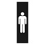 Zwart aluminium deurbordje Heren pictogram 165 x 45 mm - per 1 stuk