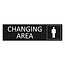 Zwart aluminium deurbordje Men's changing area 165 x 45 mm - per 1 stuk