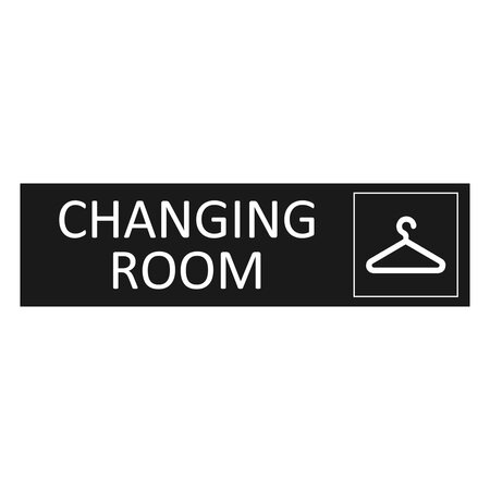 Zwart aluminium deurbordje Changing room 165 x 45 mm - per 1 stuk