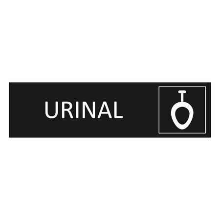Zwart aluminium deurbordje Urinal 165 x 45 mm - per 1 stuk