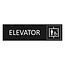 Zwart aluminium deurbordje Elevator 165 x 45 mm - per 1 stuk